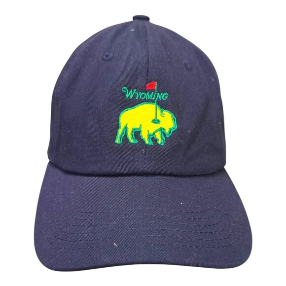 Wyoming Embroidered Masters 2018 Buffalo Cap Navy Blue Golf Adjustable Hat - Picture 1 of 8